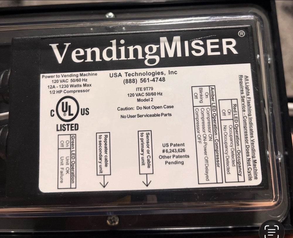 VendingMiser Model 2 Sensor ITE 9T79 for Beverage Vending Machine