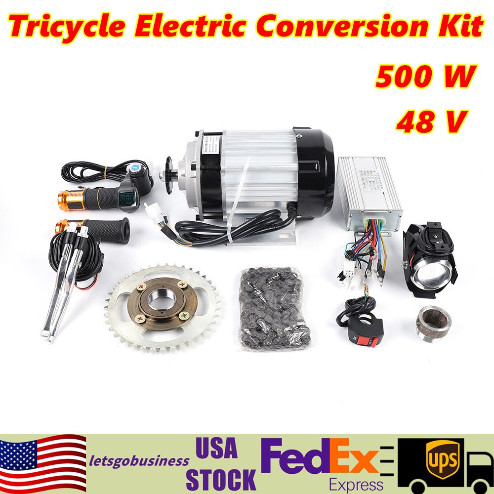 48V Tricycle Electric Conversion Kit Brushless Geared Motor Kit Motor Controller