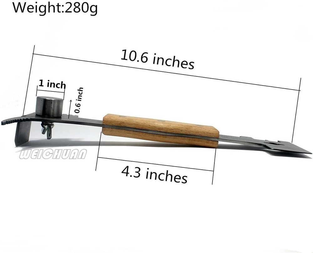 Multifunctional Hive Scraper Tool with Wooden Handle - Essential Beekeeping Gear