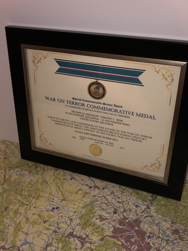 SCSA - WAR ON TERROR COMMEMORATIVE MEDAL CERTIFICATE ~ Type 1