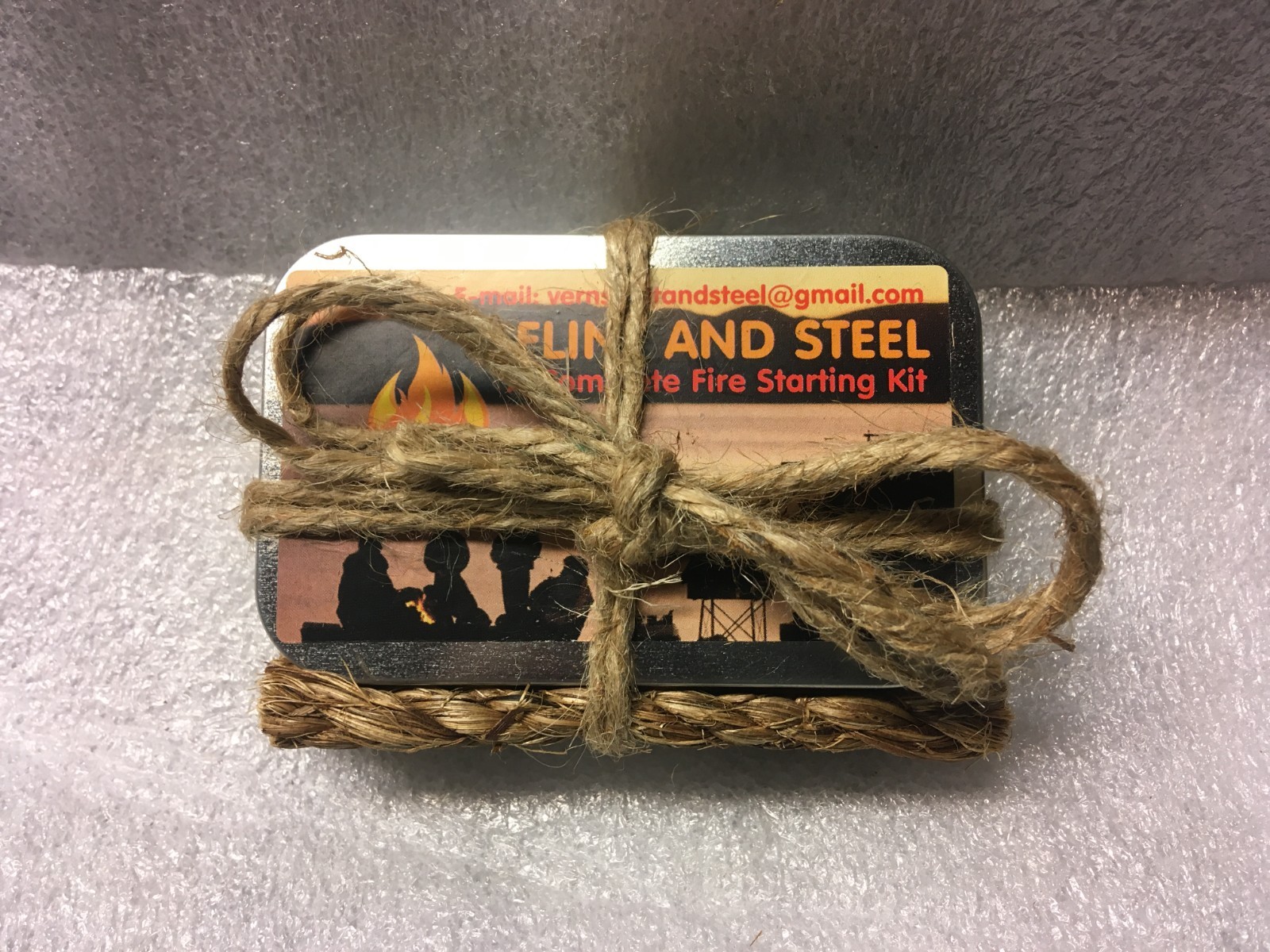 Complete English Flint and Steel Kit, Fire Starter W/ Flint Sharpener & Extras