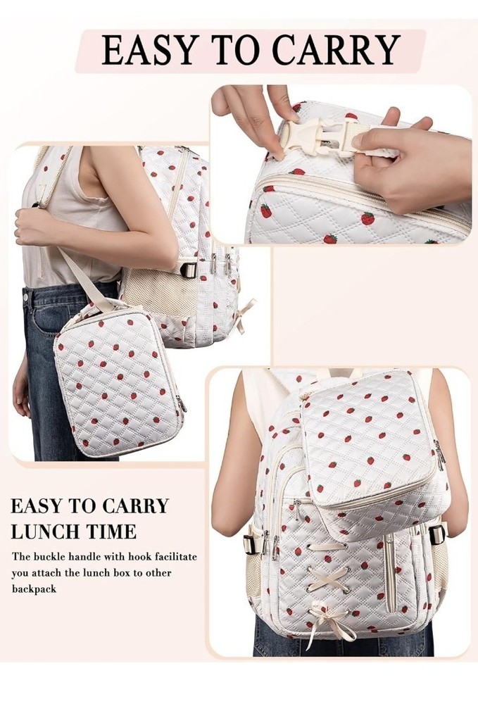 Vibrant Pineapple Backpack w/ Lunchbox And Pencil Box NWT