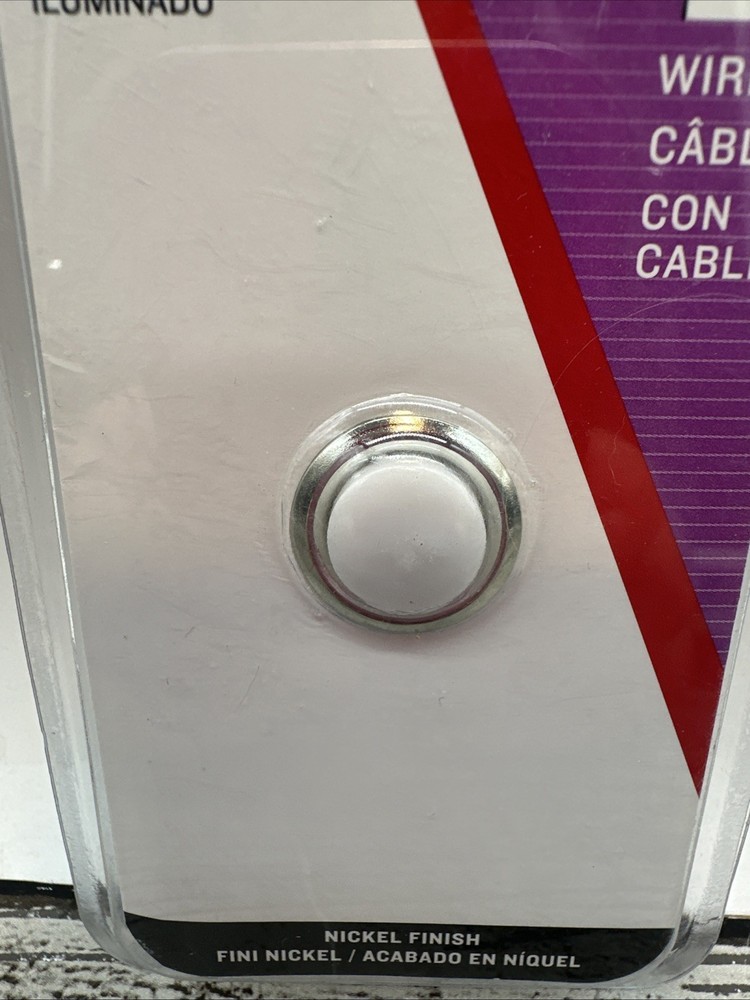 Utilitech Wired Lighted Button Nickel Finish #2369365 {XX}