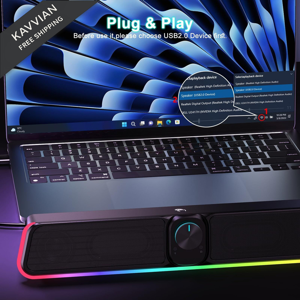 BUSP-HYY Computer Speakers - Wired USB Powered Bluetooth E-3568 Black, Black