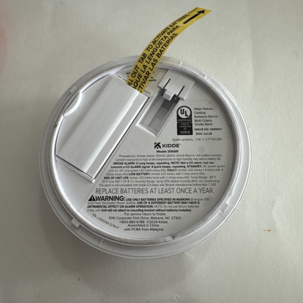 Kidde 20SAR Hardwired + AA Battery Backup Interconnected Smoke Detector New E50