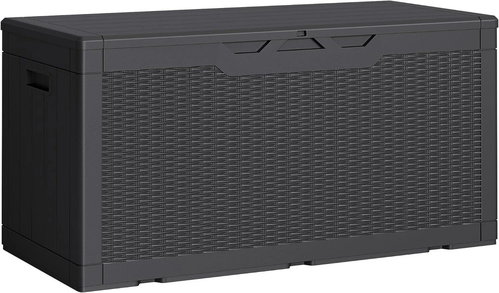 Versatile 100 Gallon Storage Bin - Waterproof & Lockable, Fits Garden Tools