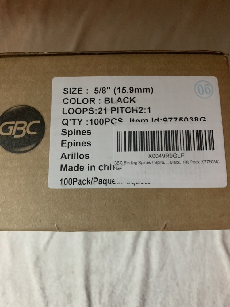 GBC WireBind Binding Spines 5/8” Diameter Black 100 Pack - Binding Spirals