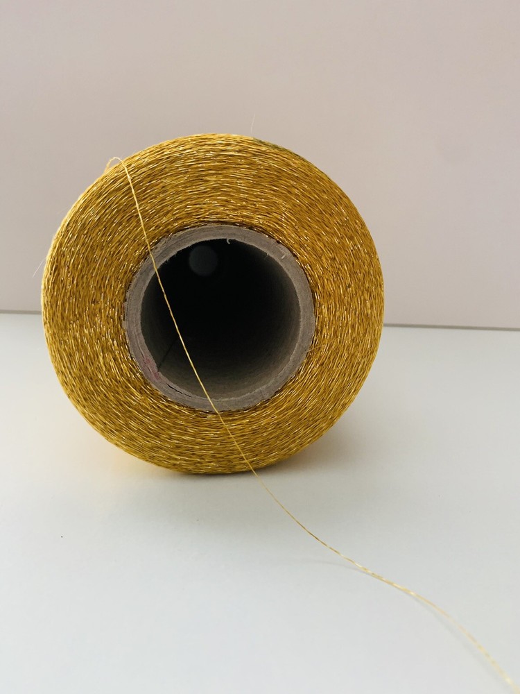 Large Spool Sparkling Gold Color Polyester Embroidery Machine Metallic Thread DI