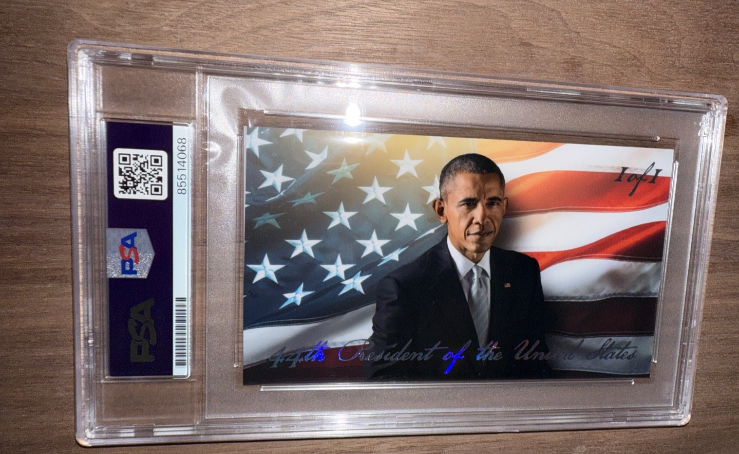 Barack Obama Signed Cut Custom 44th President 3x5 Card PSA DNA Slab Slabbed AUTO