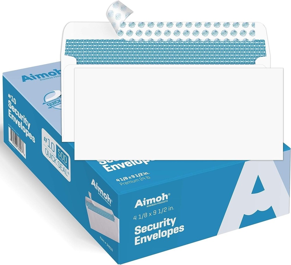500#10 Security Self Seal Envelopes, Windowless, Premium Security Tint Pattern