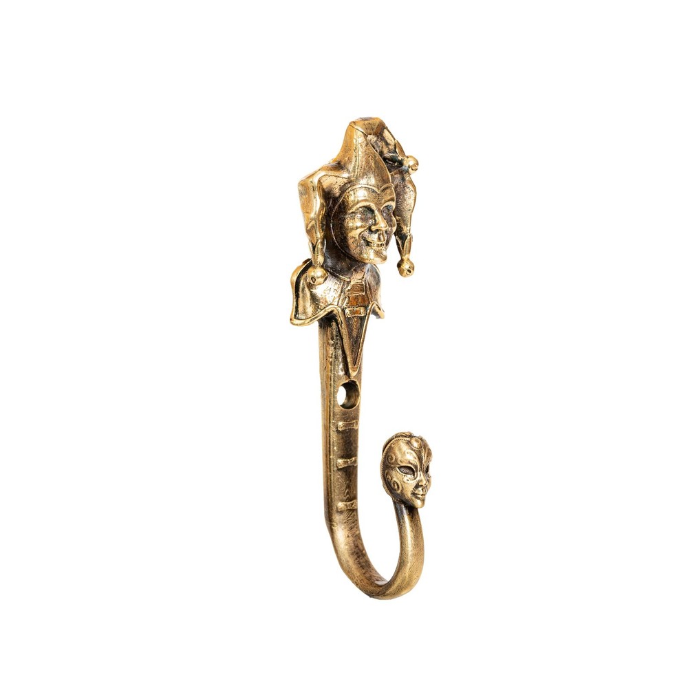 Brass Jester Wall Hook – Handmade Joker Hook, Medieval Solid Brass Decor