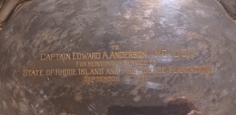 GORHAM SILVER PLATE Monogrammed PLATTER TRAY US NAVY 1960 Captain YC685