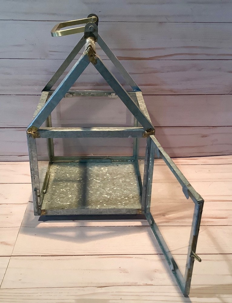 Small Hearth & Hand Magnolia Galvanized + Glass Lantern