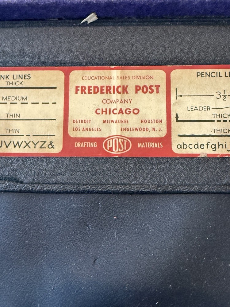 Vintage Frederick Post Excelsior 704 Drafting Compass Set Complete