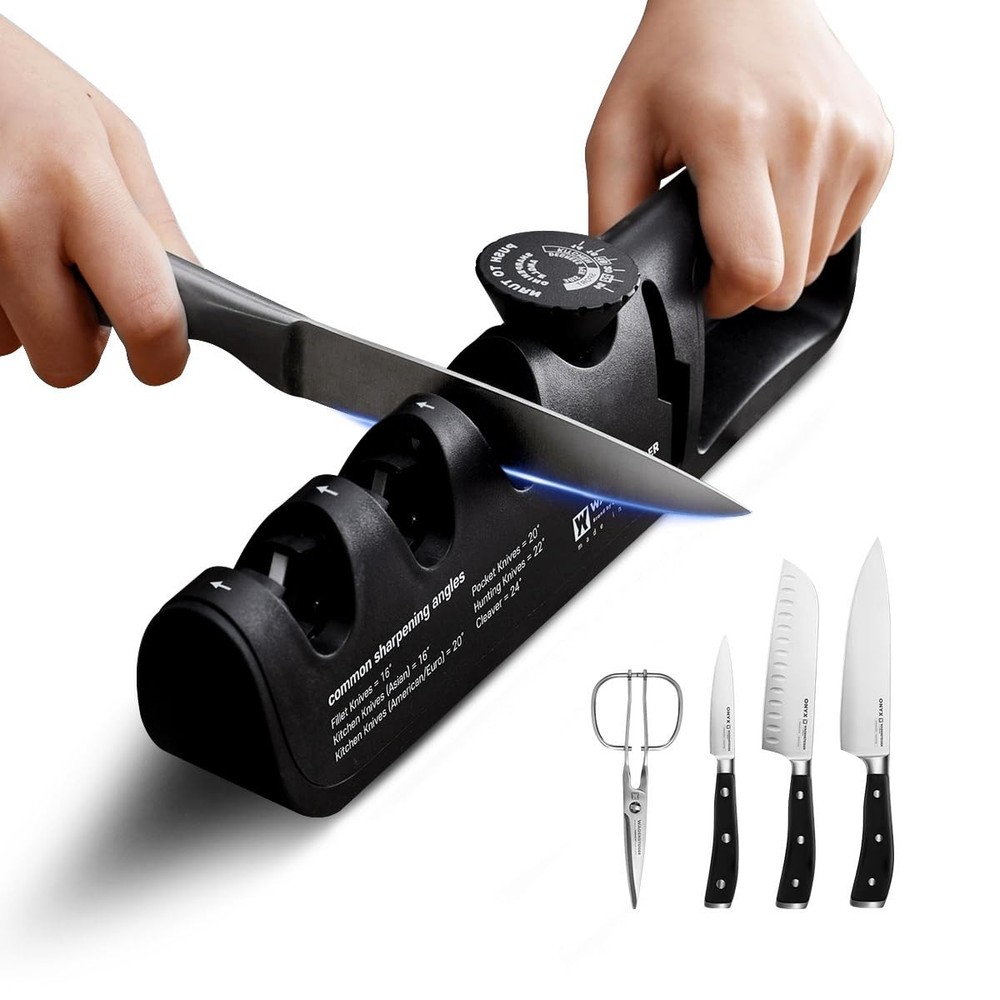 Wagensteiger Handheld Knife & Scissors Sharpener with Adjustable Sharpening A...