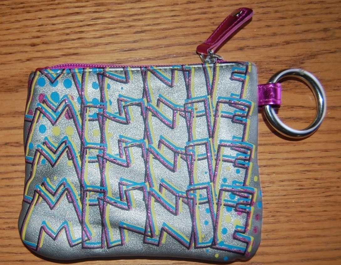 DISNEY STORE MINNIE MOUSE GLITTER SPARKLY MAKEUP BAG COIN PURSE SILVER