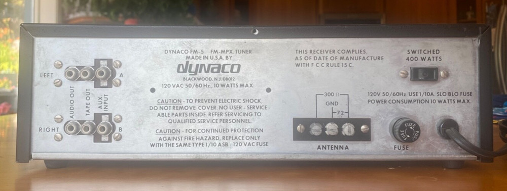 Dynaco FM-5 tuner