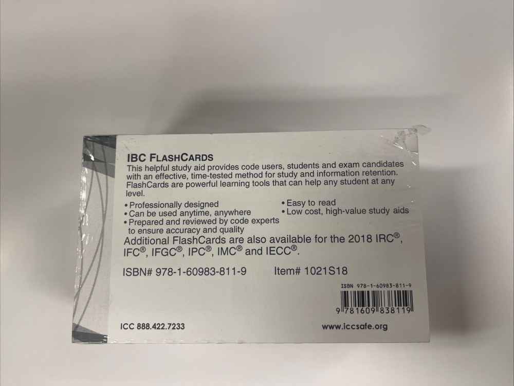 2018 IBC Flashcards (Brand New)