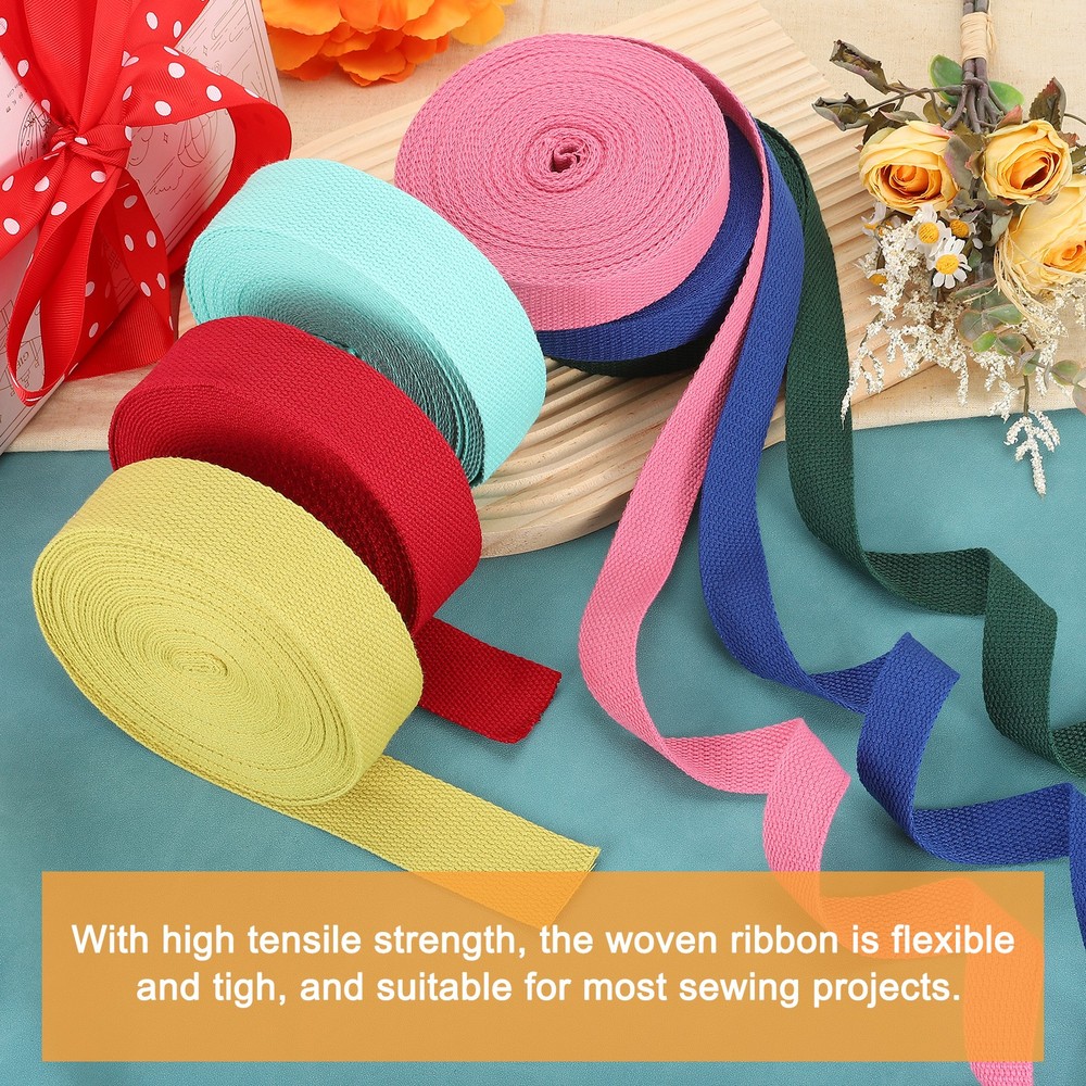 Cotton Webbing 2 Inch 11 Yard Polyester Cotton Webbing Strap, Blue