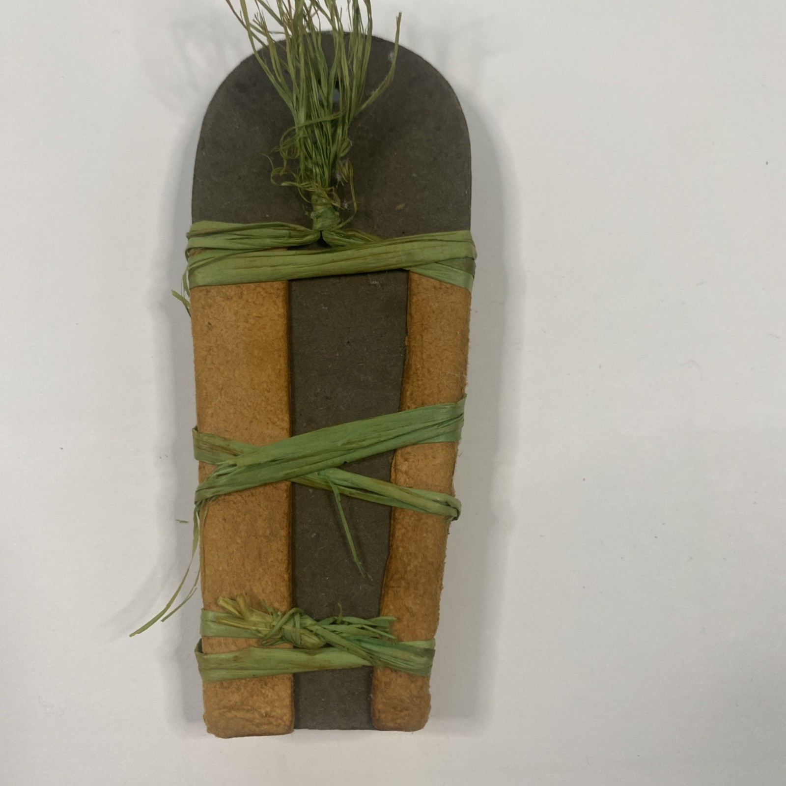 Grand Canyon Souvenir 1932 Papoose on Cradleboard Leather Wrapped Cardboard