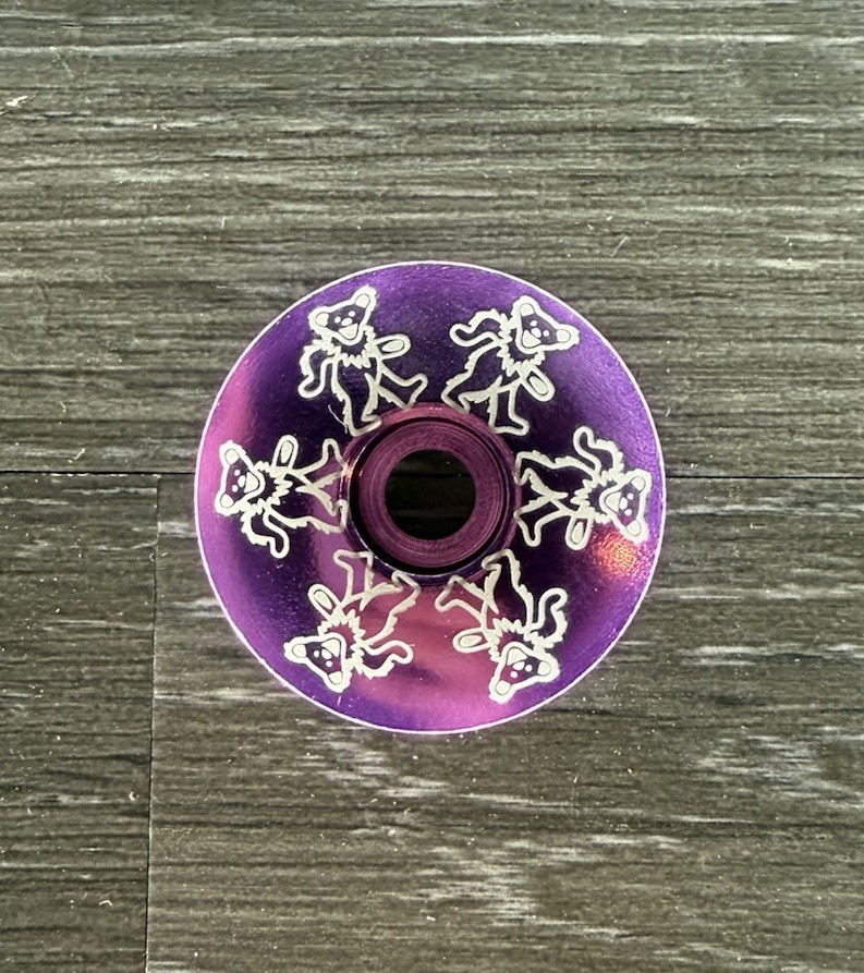 Dancing Bear Headset Stem Top Cap 1 1/8 Grateful Dead Purple