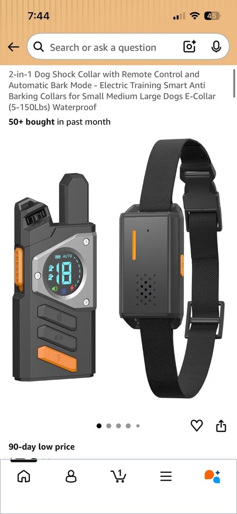 2-in-1 Remote Dog Shock Collar with Automatic Bark Control - Waterproof E-Collar
