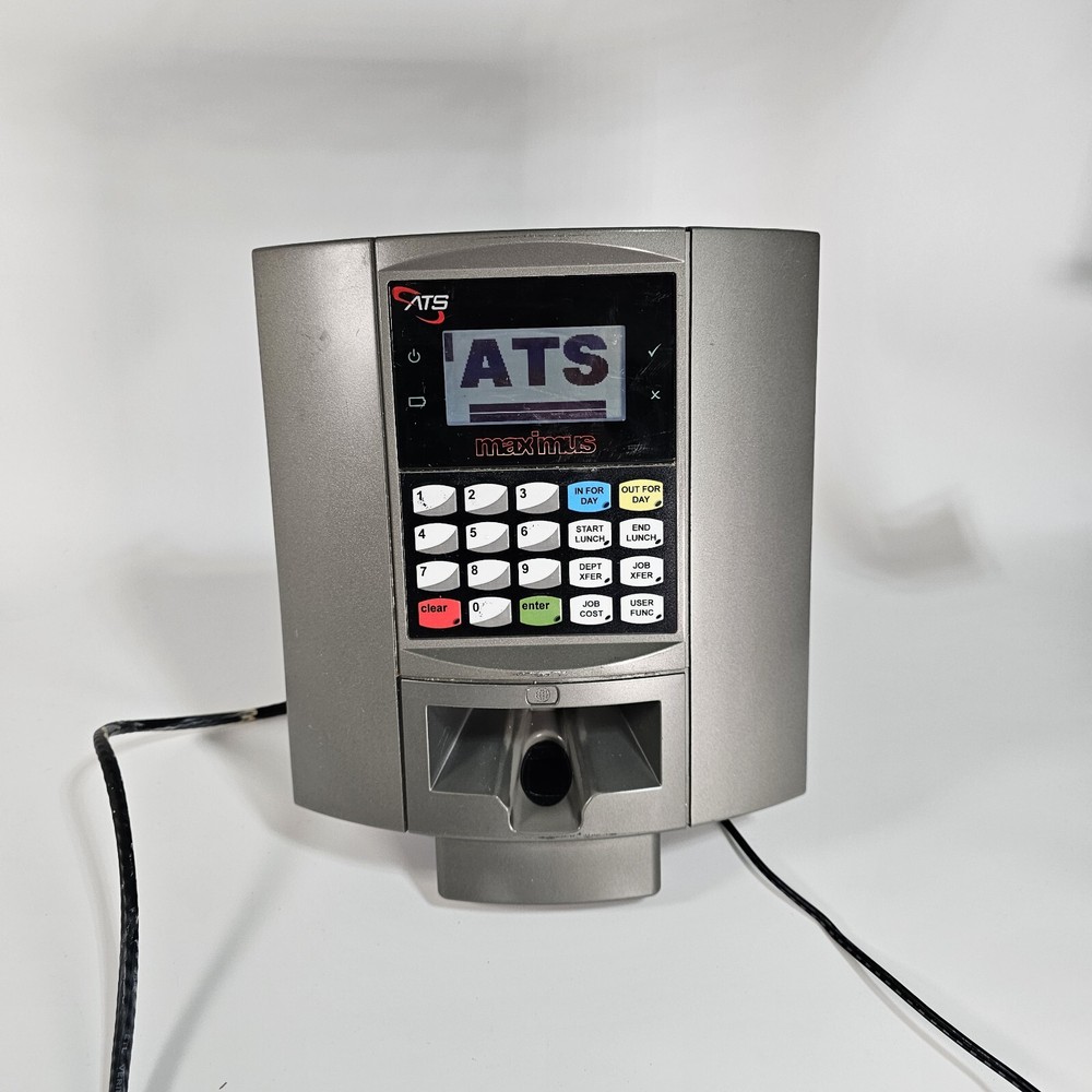 (X3) ATS MAXIMUS Terminal Keypad Timecard Reader Time Clock Work Employee Punch