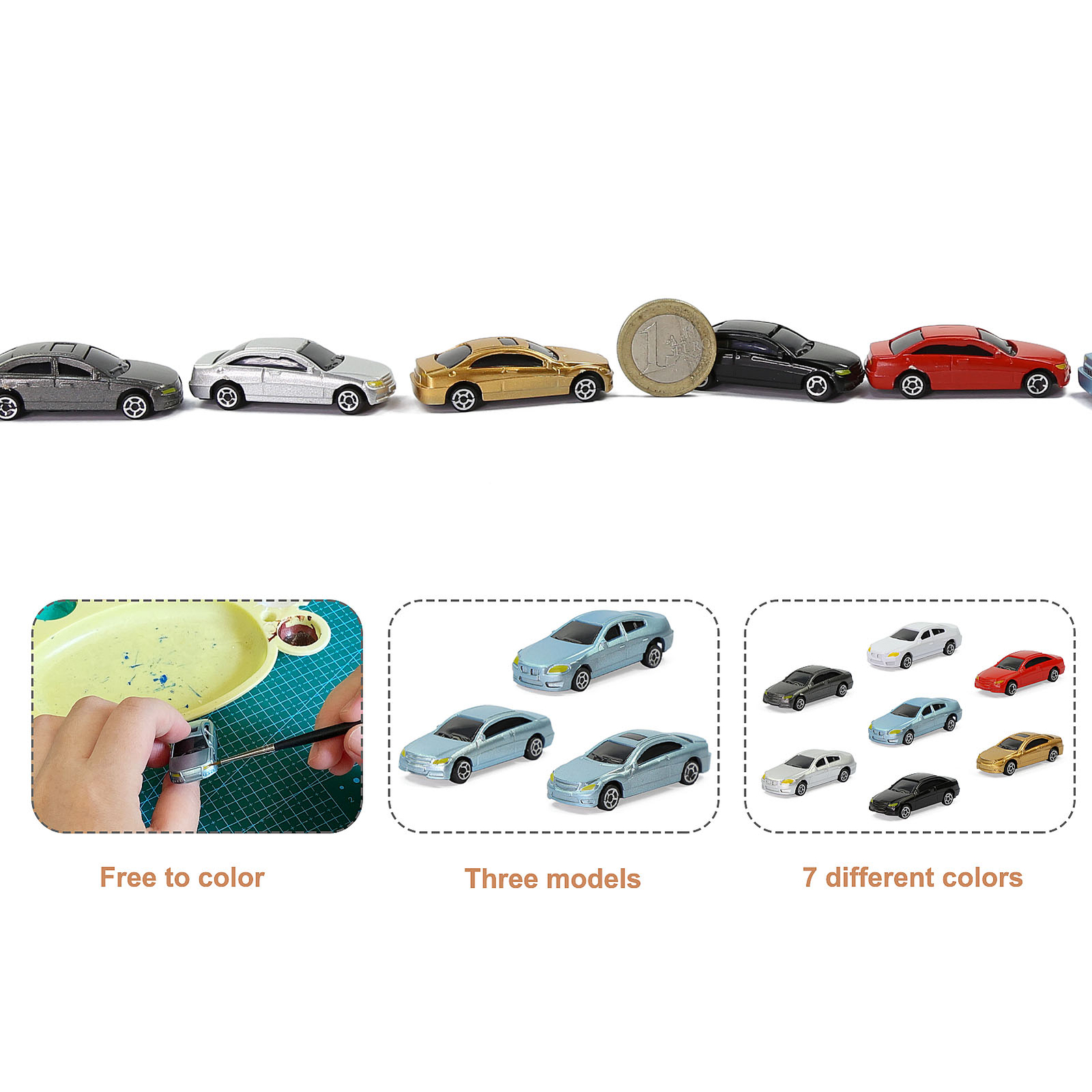 50pcs HO Scale Model Cars 1:87 Building Scenery Railway Layout C100