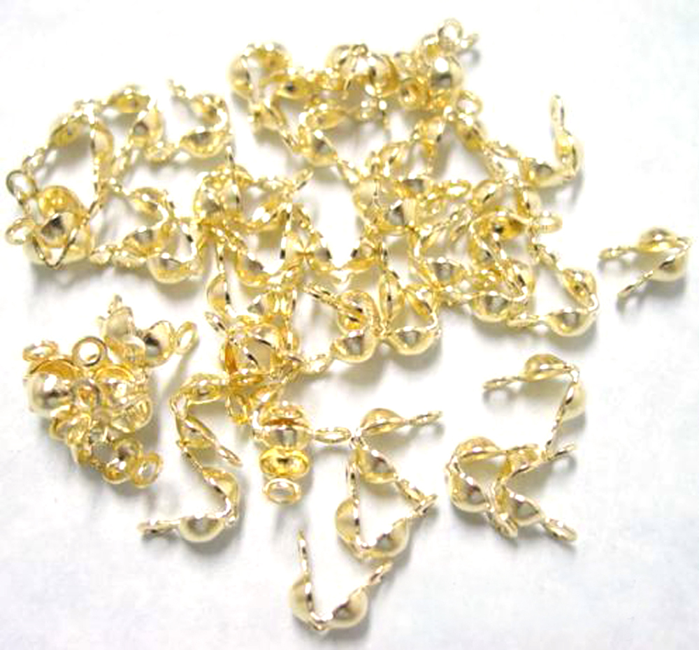 New Improved Double Loop Bead Tips Gold Plated 100