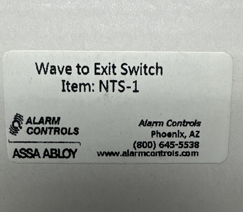 NEW Alarm Controls Assa Abloy NTS-1 Exit Motion Sensor, Wave to Exit Switch