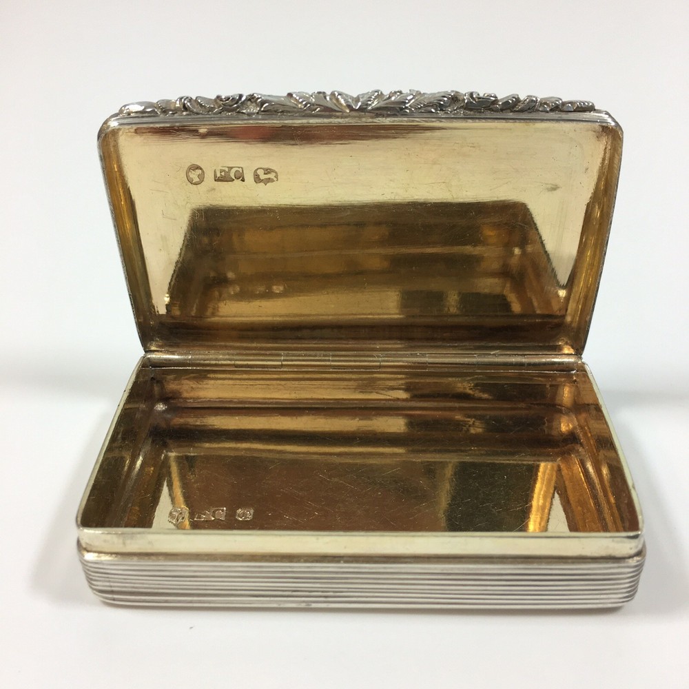 Antique 1839 Francis Clark Victorian Solid Silver Snuff Box 7cm In Width