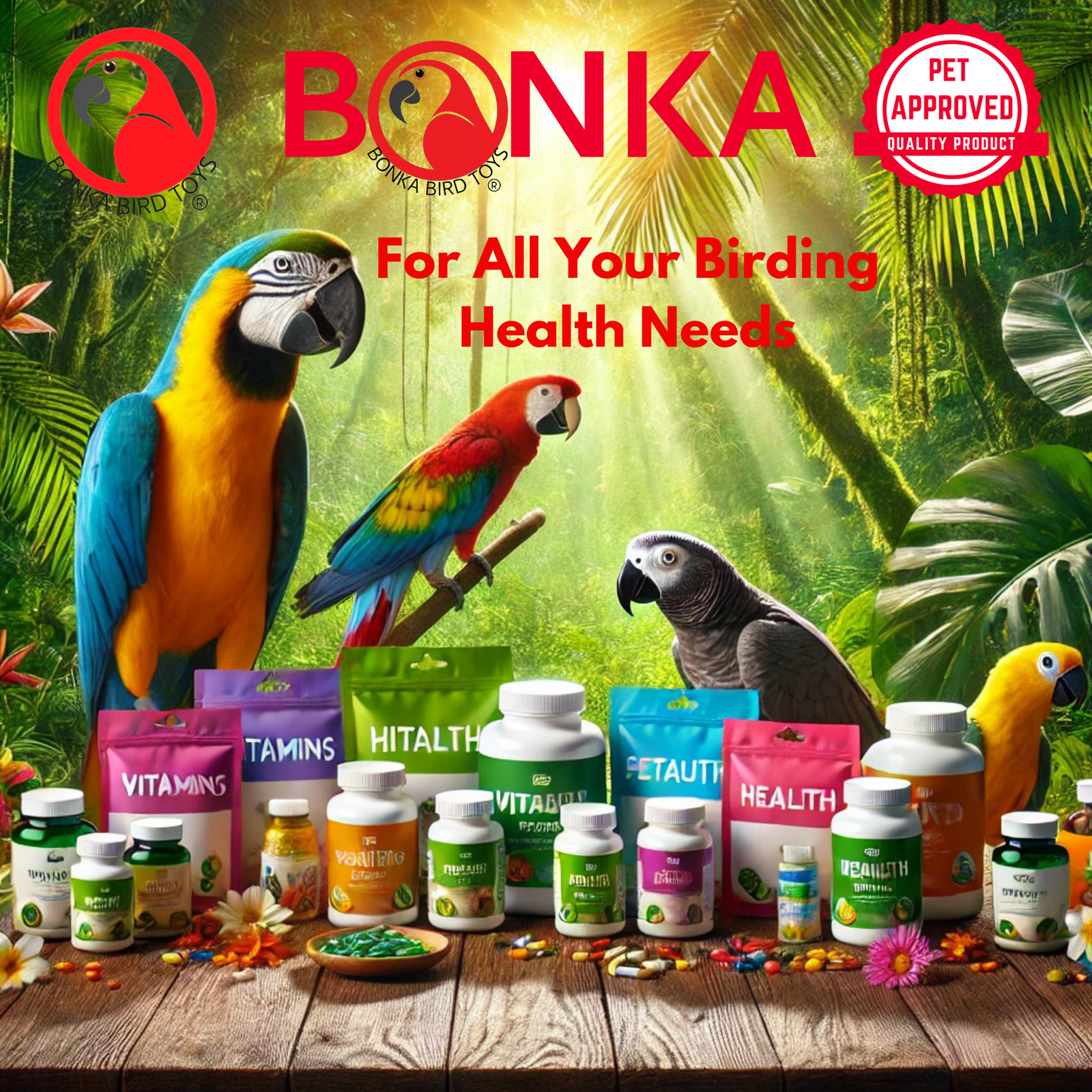 Bonka Bird Toys 2860 Flower Power Calcium Treat Parrot Beak Bone Health Mineral