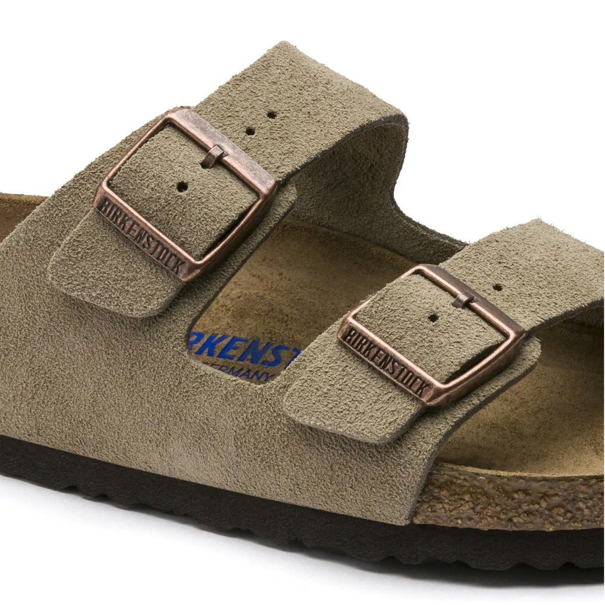 Birkenstock Arizona Soft Footbed Sandals Taupe Suede Leather Shoes EU37-45