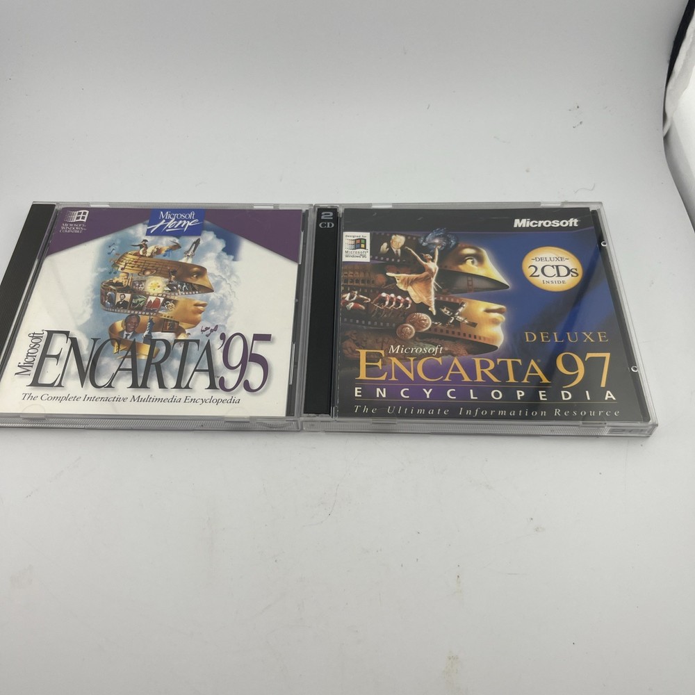 Microsoft Encarta 95 & 97 Deluxe Encyclopedia Software CD-Rom Windows 95