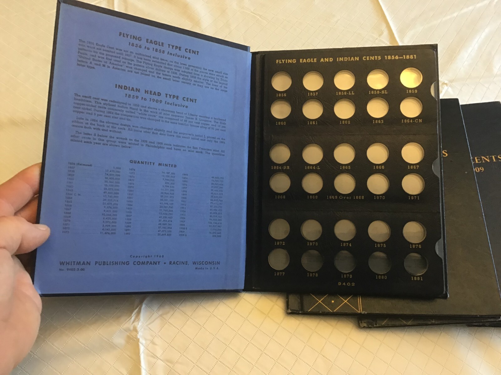 Fancy Whitman Classic Album #9402 Flying Eagle & Indian Head Cents 1856-1909