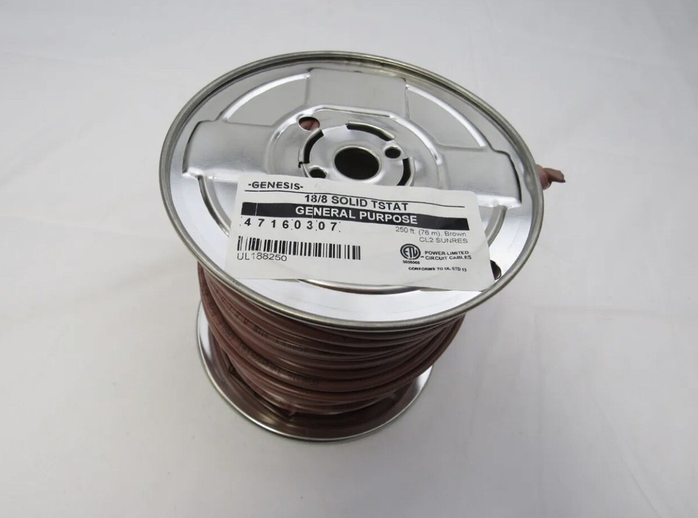 Genesis 18/8 Solid TSTAT General Purpose Wire 250ft Roll Thermostat Wire