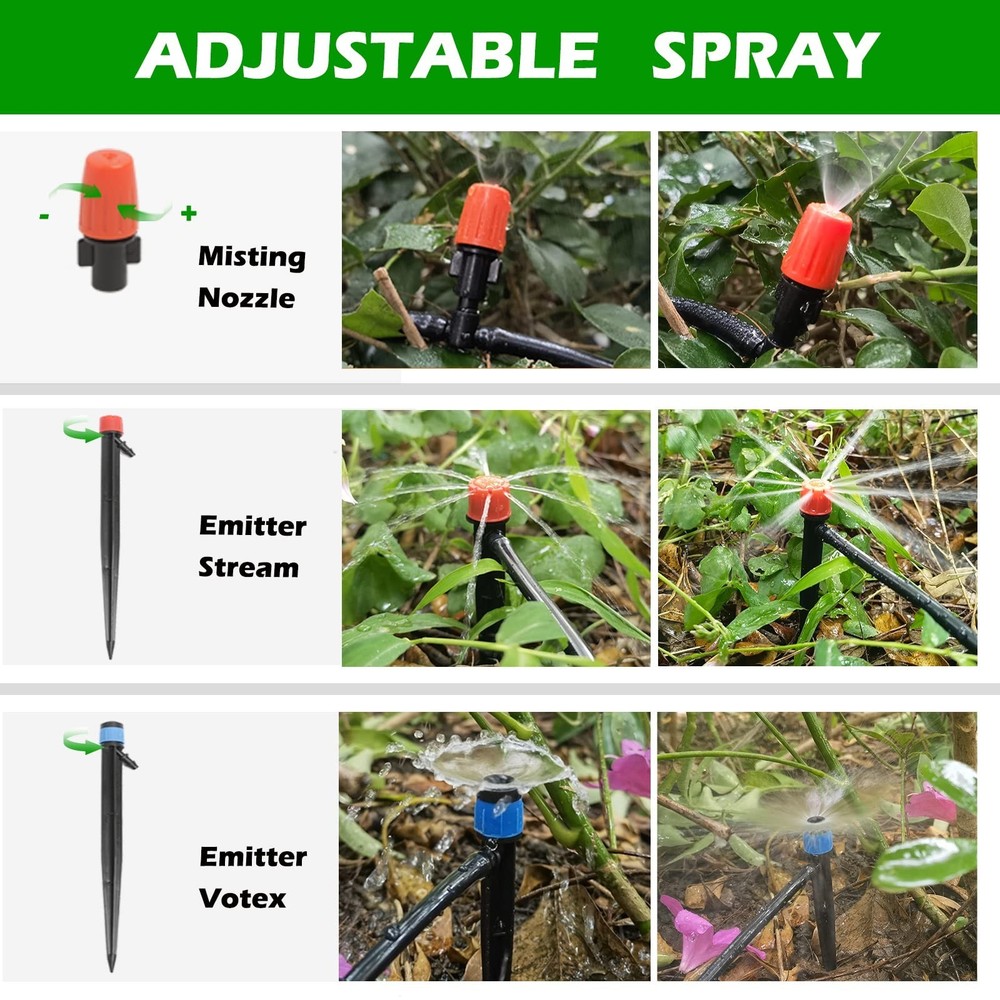 240FT Drip Irrigation System Kit, Automatic Garden Watering Misting System fo...