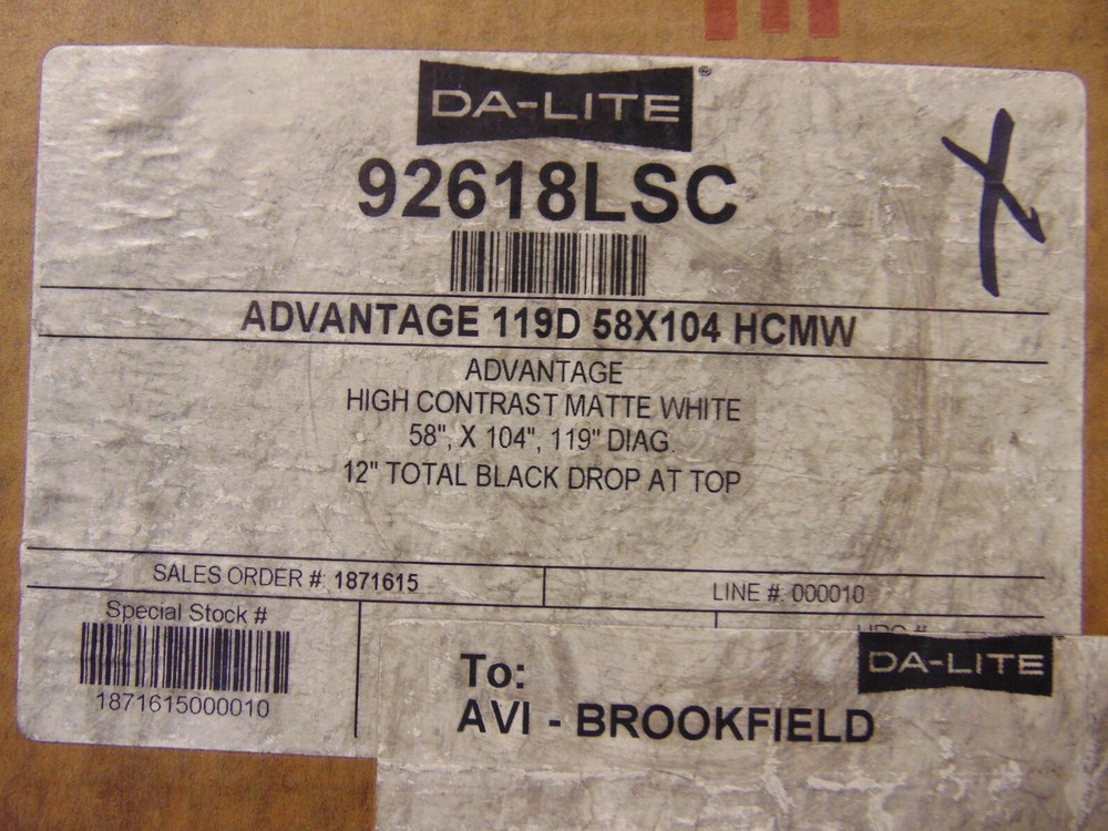 DA-Lite Advantage 119" Diagonal Powered Roll Down Projection Display Screen