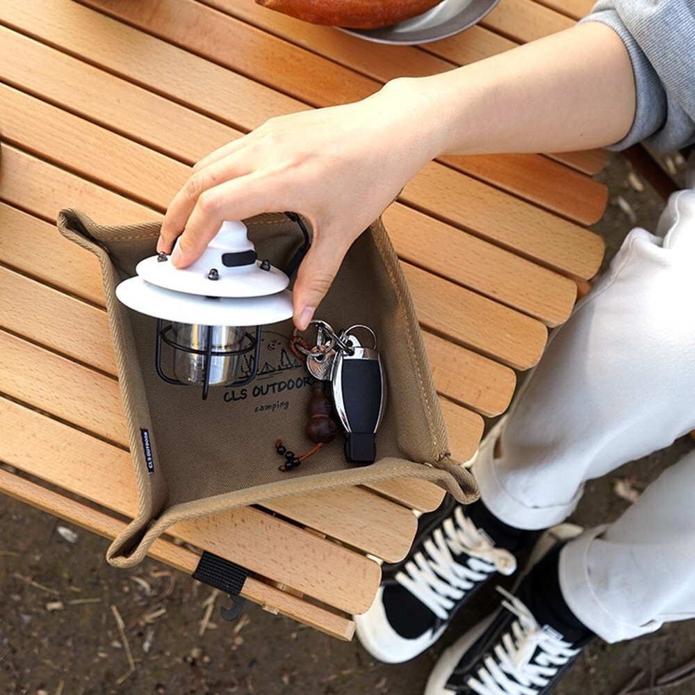 Portable Camping Gadgets Tray Foldable Oxford Storage Box Waterproof Organizer