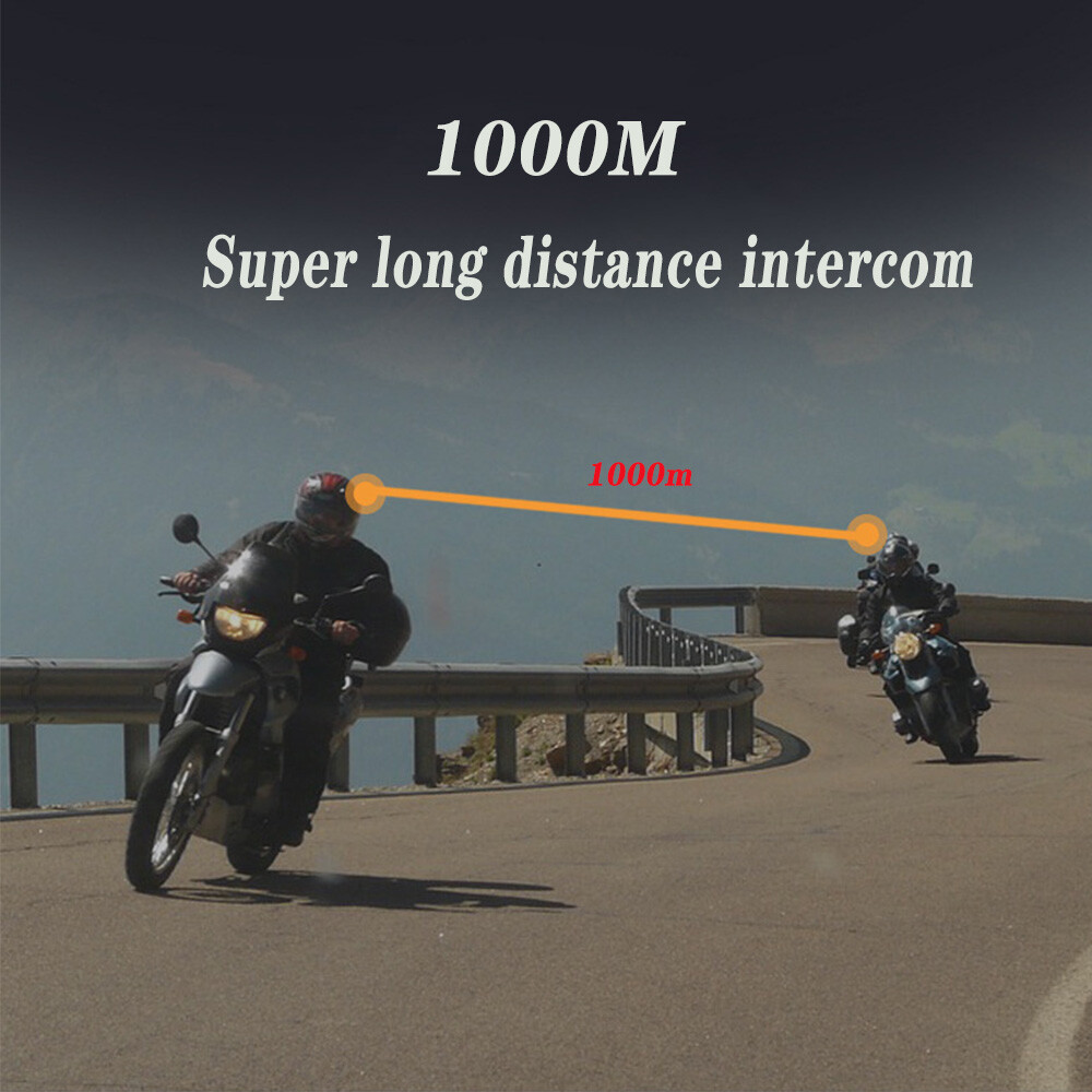 Bluetooth Wireless BT Helmet Intercom Headset TYPE-C Charging Fit For Motorcycle