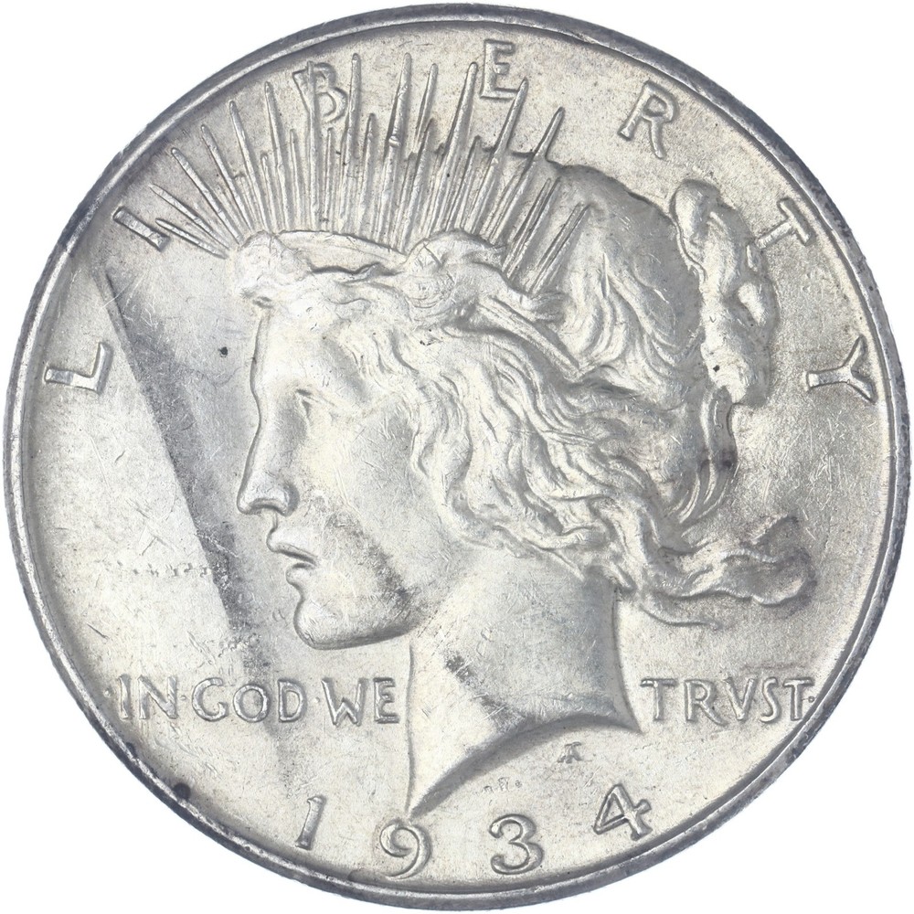1934 D Peace Dollar About Uncirculated See Pics K063