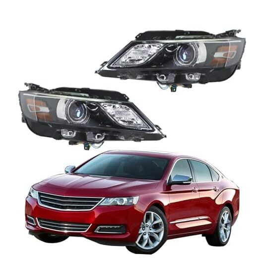 Driver Side and Passenger Side Headlights Assembly Halogen Replacement for