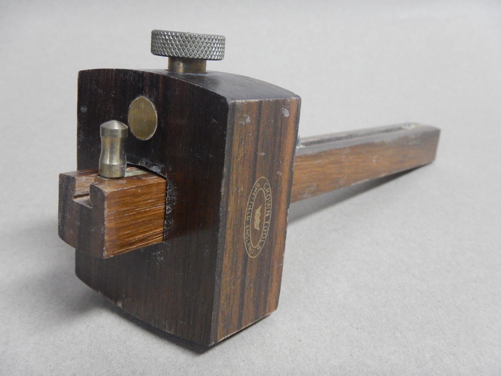 Crown Tool Sheffield England wood & brass marking gauge