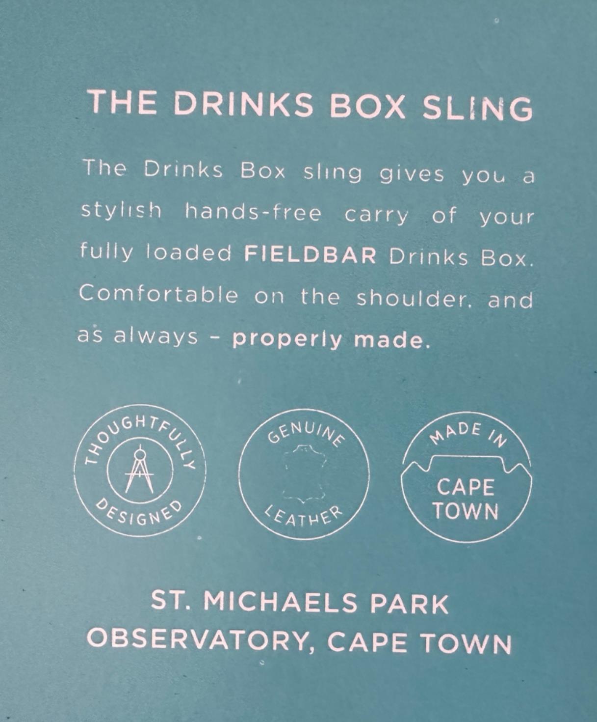 Genuine FIELDBAR Drinks Box Adjustable Leather Sling Carrying Strap