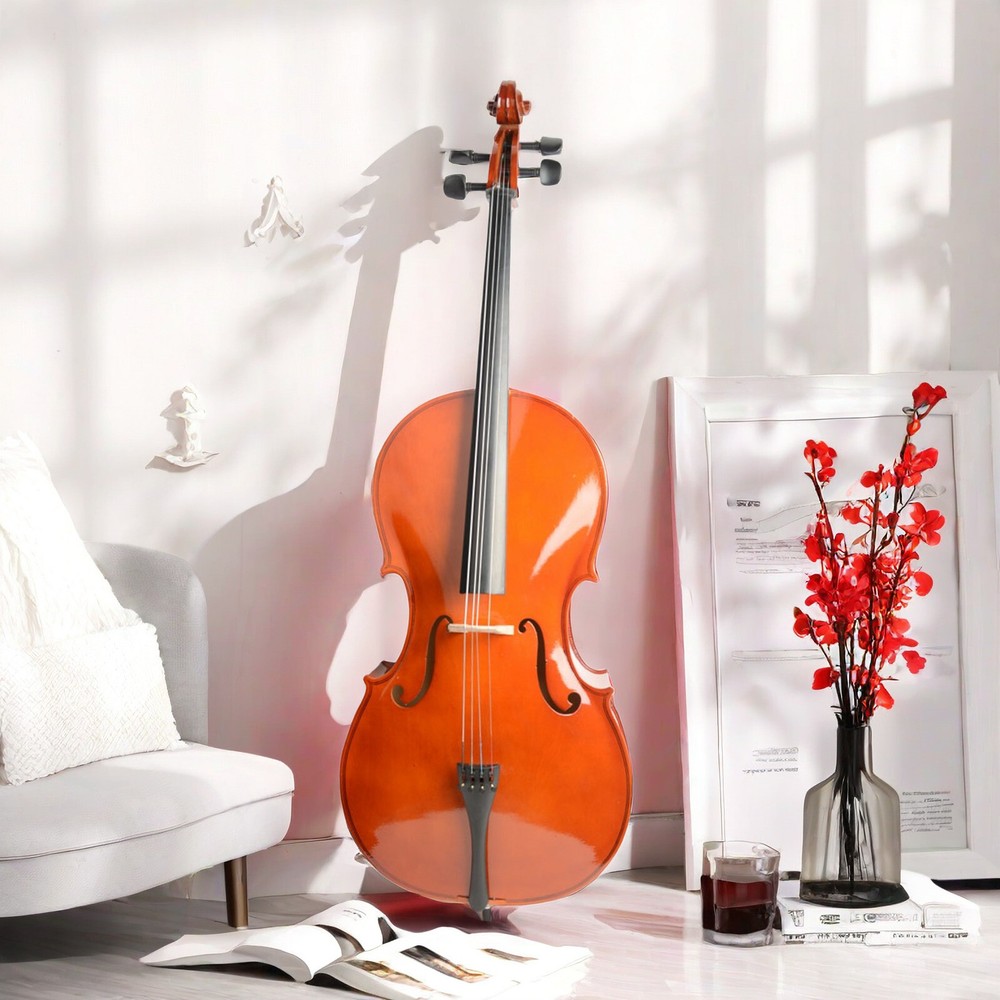Natural Bright Surface 4/4 Full Size Acoustic Cello,Beginner Cello & Violoncello