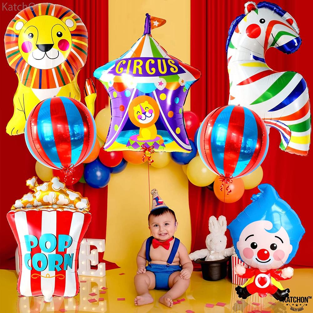 Circus Balloons for Carnival Theme Party Decorations, 7 Count, Perfect for