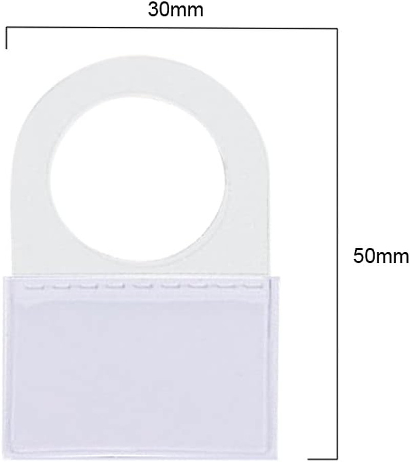 Clear Self Adhesive Hang Tabs - Plastic Display Hooks with Large Round Hole Pegb