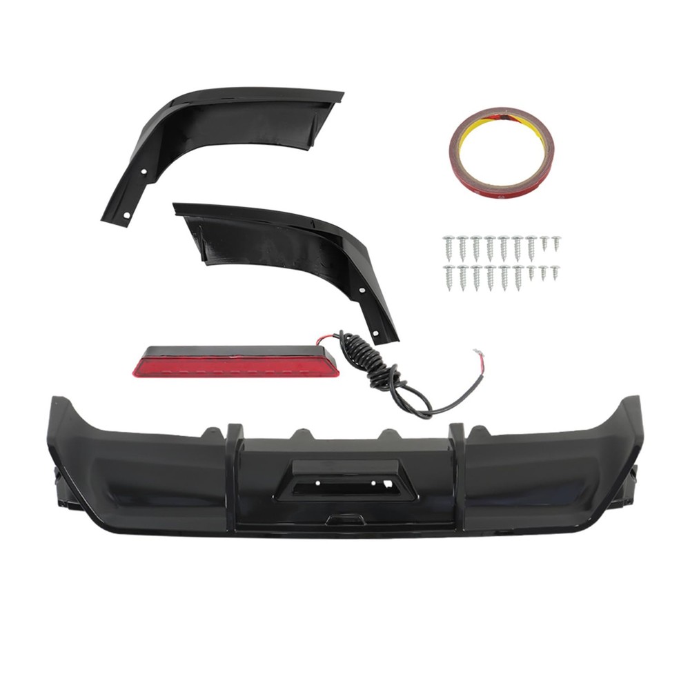 Rear Bumper Diffuser with Brake Light for Camry 2018-2021 Bright Black