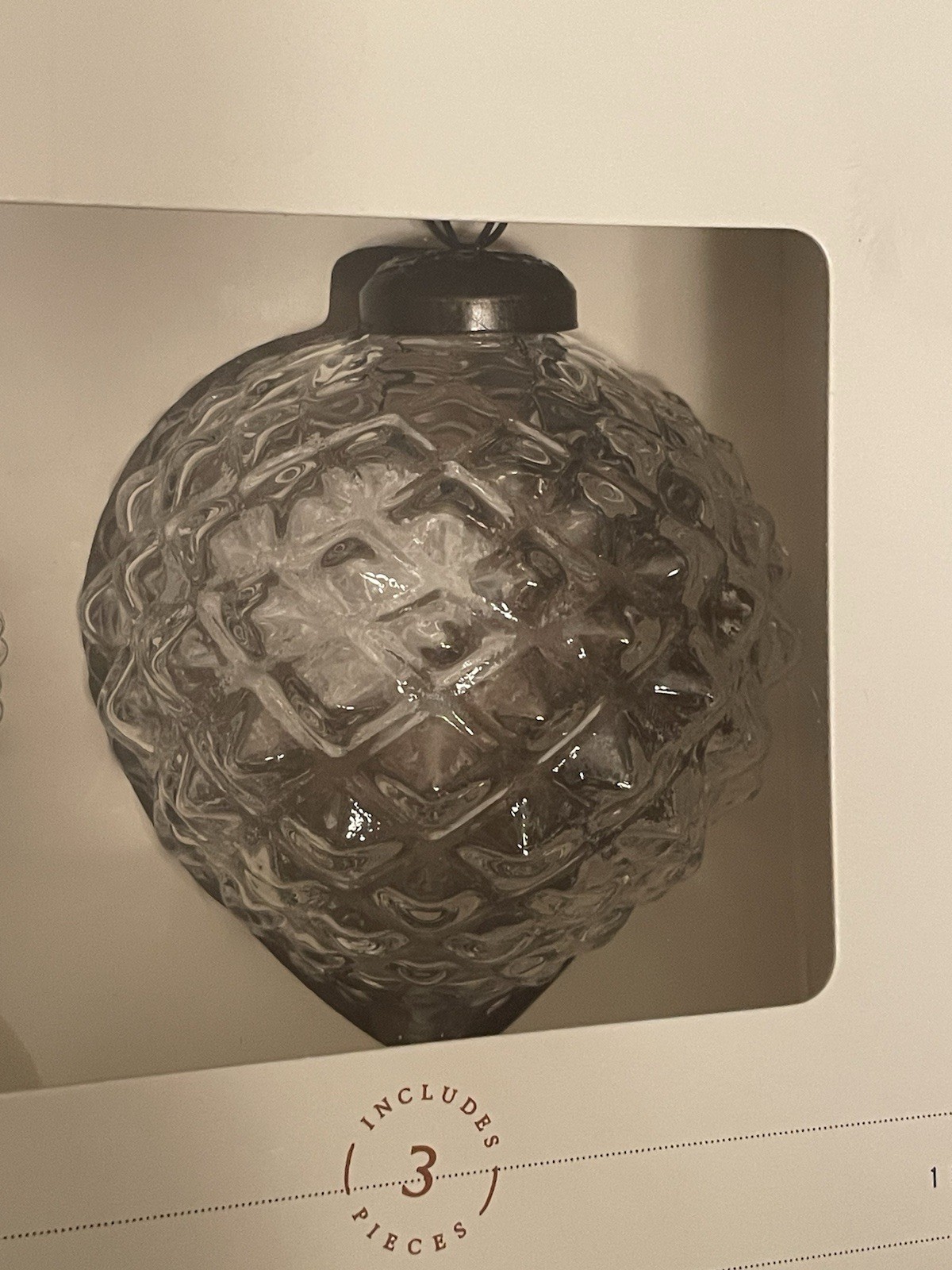 Hearth & Hand Magnolia Ornate Clear Glass Ornaments Set 2025 Holiday Collection