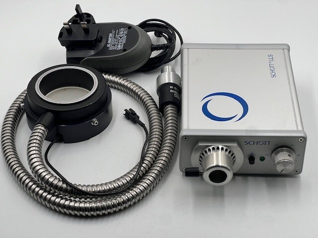 Schott Red Light Source LED Illuminator A20960 with Optical Fiber Ring Used